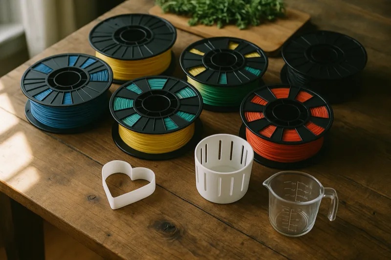 Food safe 3D printer filaments and printed kitchen items